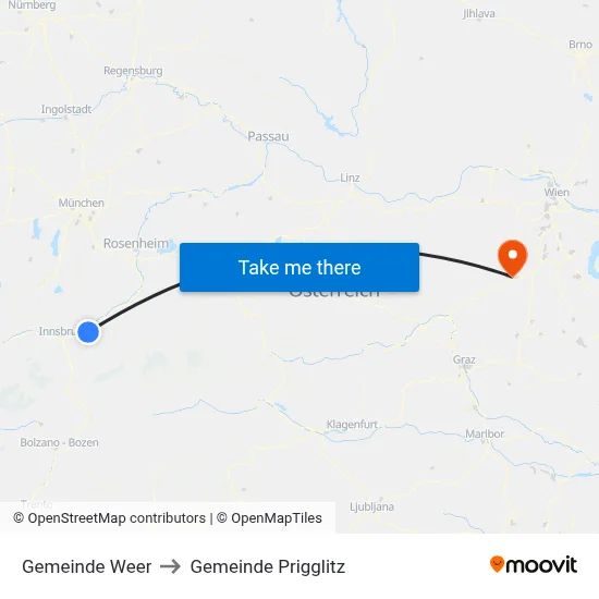 Gemeinde Weer to Gemeinde Prigglitz map