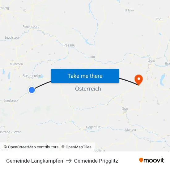 Gemeinde Langkampfen to Gemeinde Prigglitz map