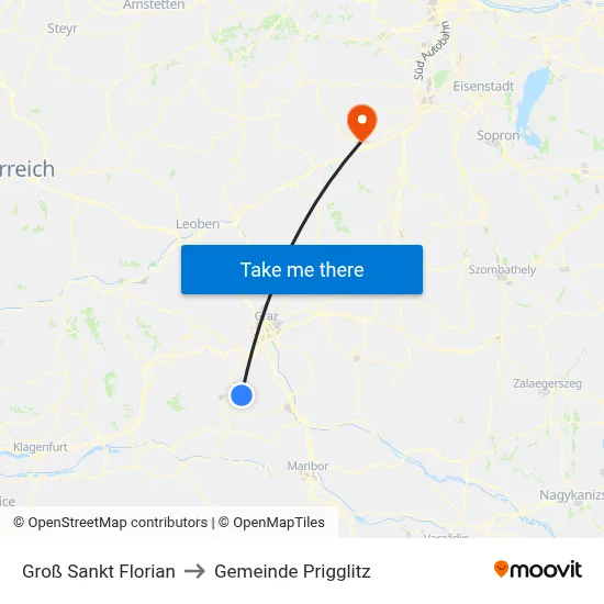 Groß Sankt Florian to Gemeinde Prigglitz map