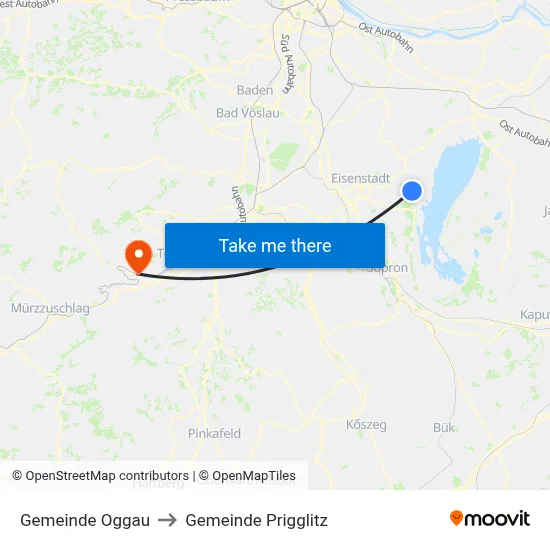 Gemeinde Oggau to Gemeinde Prigglitz map