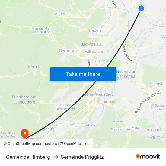 Gemeinde Himberg to Gemeinde Prigglitz map