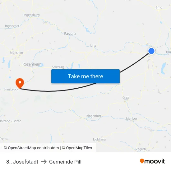 8., Josefstadt to Gemeinde Pill map