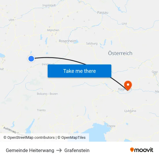 Gemeinde Heiterwang to Grafenstein map