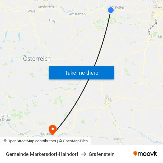 Gemeinde Markersdorf-Haindorf to Grafenstein map