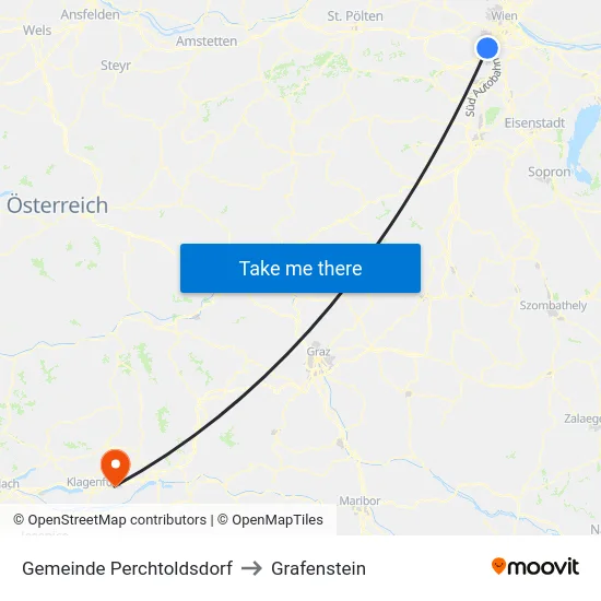 Gemeinde Perchtoldsdorf to Grafenstein map