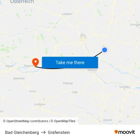 Bad Gleichenberg to Grafenstein map