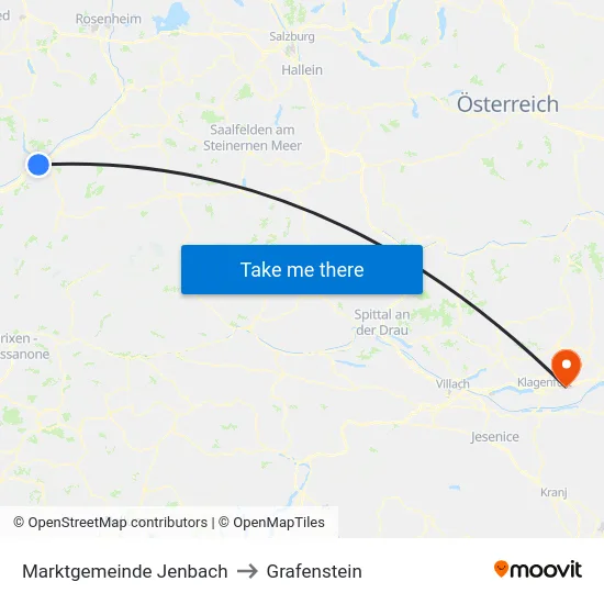 Marktgemeinde Jenbach to Grafenstein map