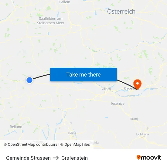 Gemeinde Strassen to Grafenstein map