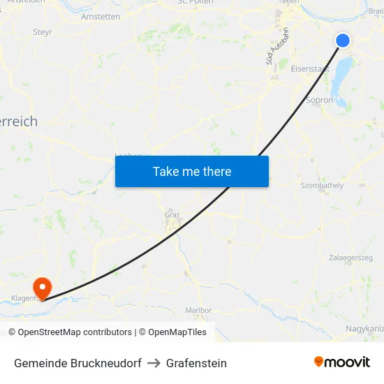 Gemeinde Bruckneudorf to Grafenstein map