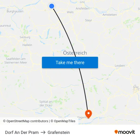 Dorf An Der Pram to Grafenstein map