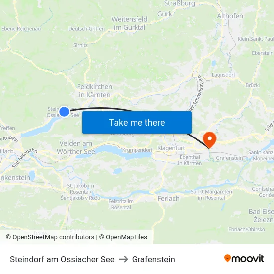 Steindorf am Ossiacher See to Grafenstein map