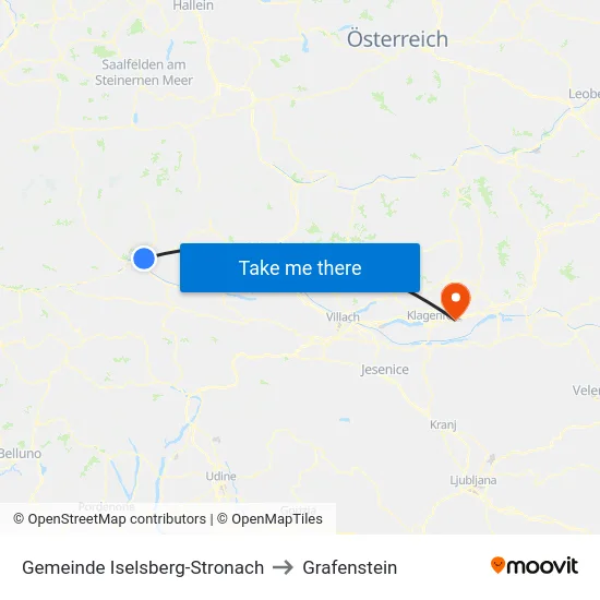 Gemeinde Iselsberg-Stronach to Grafenstein map