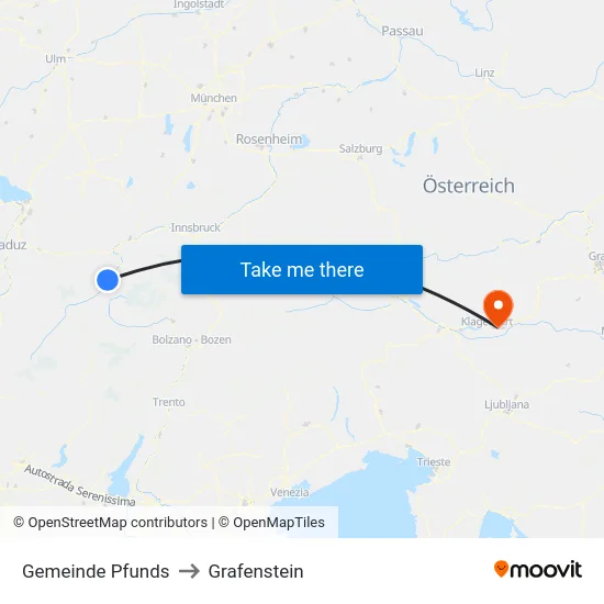 Gemeinde Pfunds to Grafenstein map