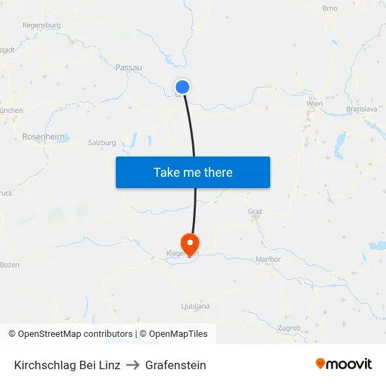Kirchschlag Bei Linz to Grafenstein map
