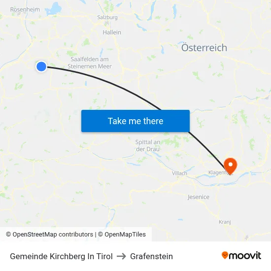 Gemeinde Kirchberg In Tirol to Grafenstein map