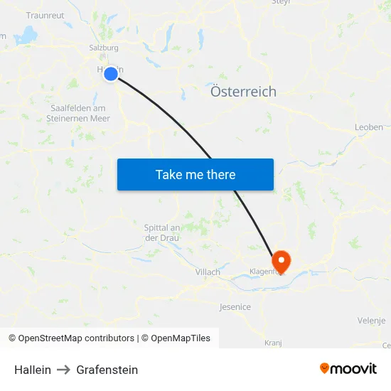 Hallein to Grafenstein map