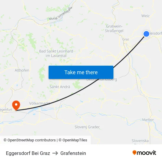 Eggersdorf Bei Graz to Grafenstein map