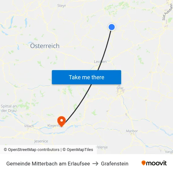Gemeinde Mitterbach am Erlaufsee to Grafenstein map