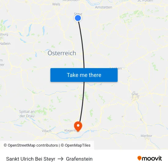Sankt Ulrich Bei Steyr to Grafenstein map
