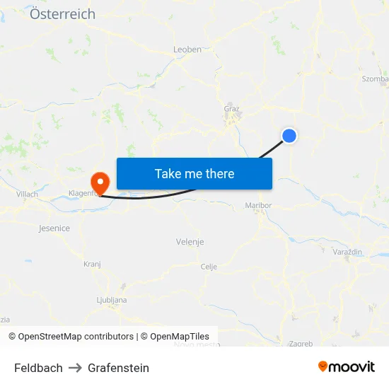 Feldbach to Grafenstein map