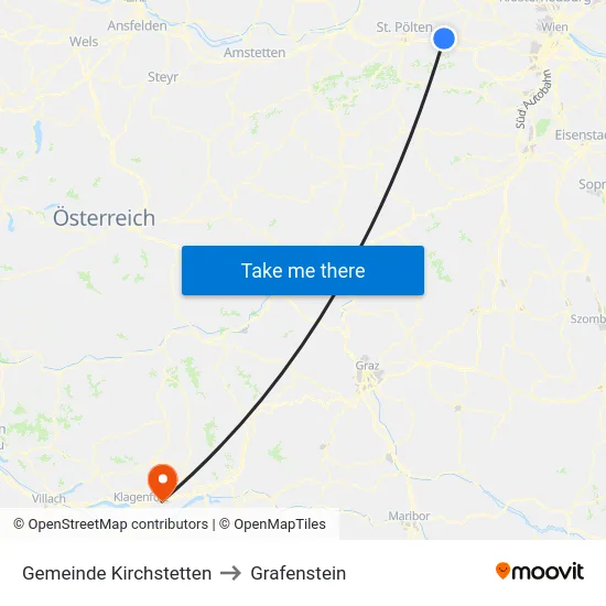 Gemeinde Kirchstetten to Grafenstein map