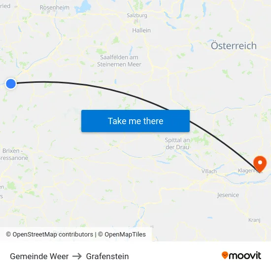 Gemeinde Weer to Grafenstein map