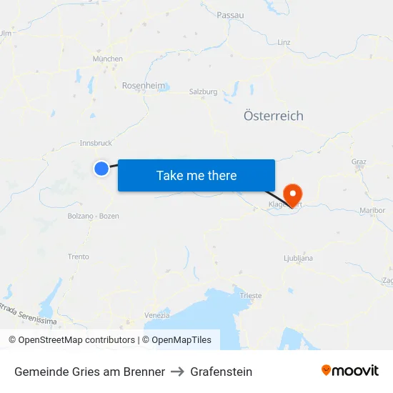 Gemeinde Gries am Brenner to Grafenstein map