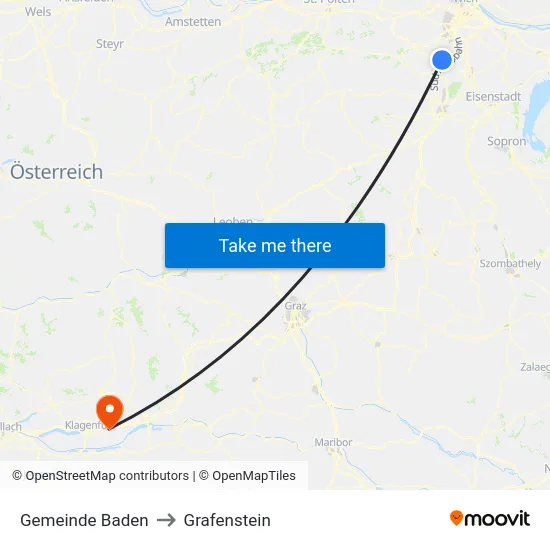 Gemeinde Baden to Grafenstein map