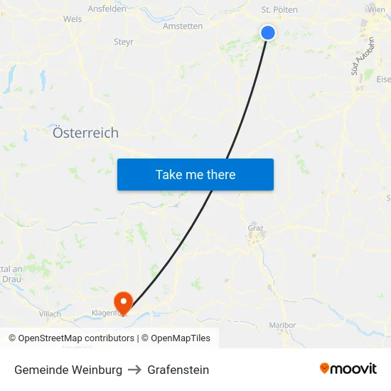 Gemeinde Weinburg to Grafenstein map