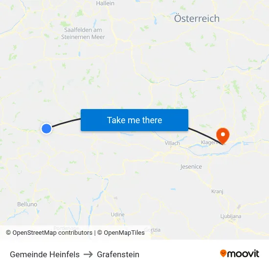 Gemeinde Heinfels to Grafenstein map