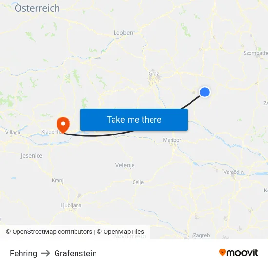 Fehring to Grafenstein map