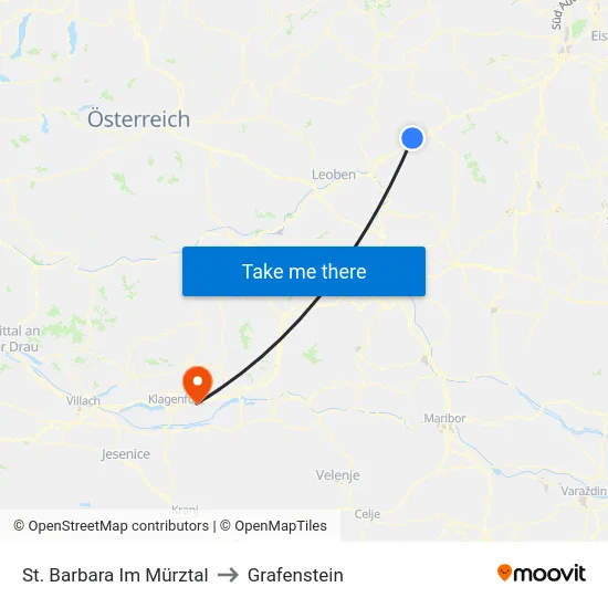 St. Barbara Im Mürztal to Grafenstein map