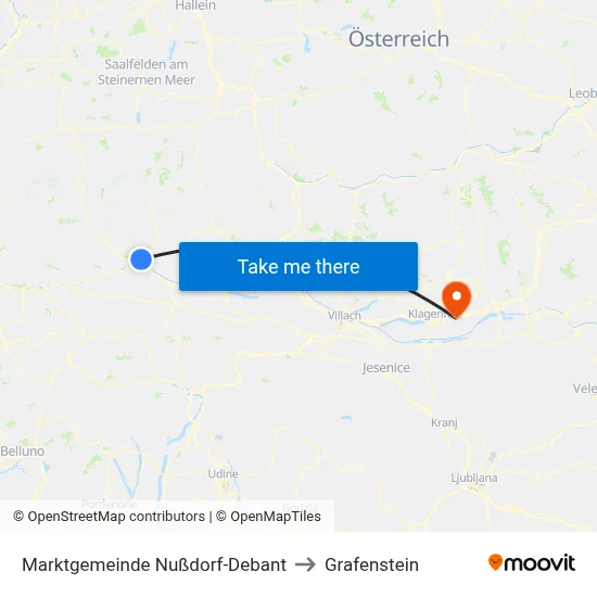 Marktgemeinde Nußdorf-Debant to Grafenstein map