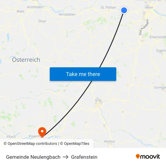 Gemeinde Neulengbach to Grafenstein map