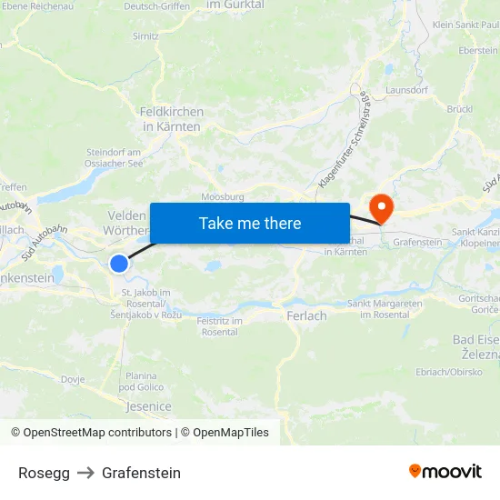 Rosegg to Grafenstein map