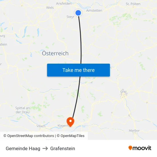 Gemeinde Haag to Grafenstein map