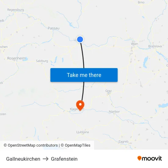 Gallneukirchen to Grafenstein map