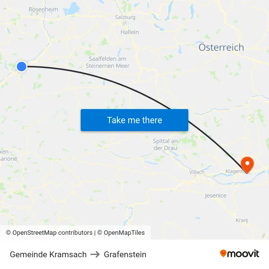 Gemeinde Kramsach to Grafenstein map