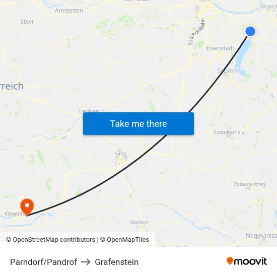 Parndorf/Pandrof to Grafenstein map