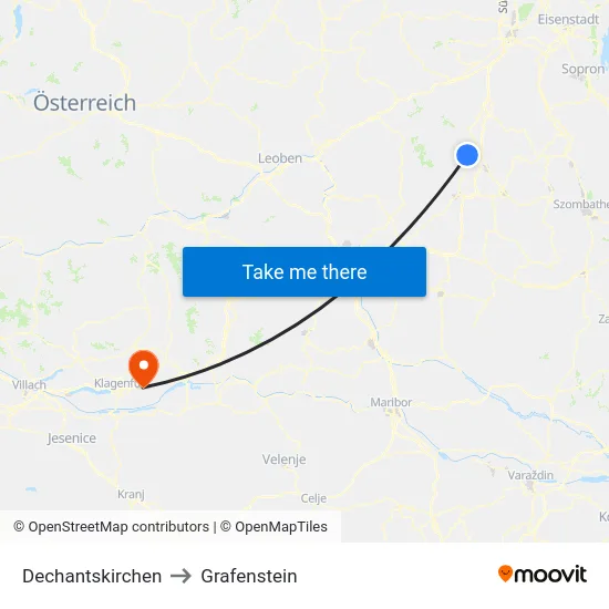 Dechantskirchen to Grafenstein map