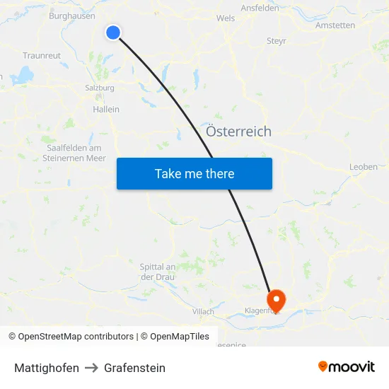 Mattighofen to Grafenstein map