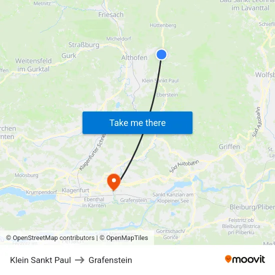Klein Sankt Paul to Grafenstein map