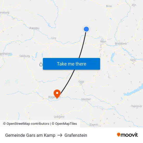 Gemeinde Gars am Kamp to Grafenstein map
