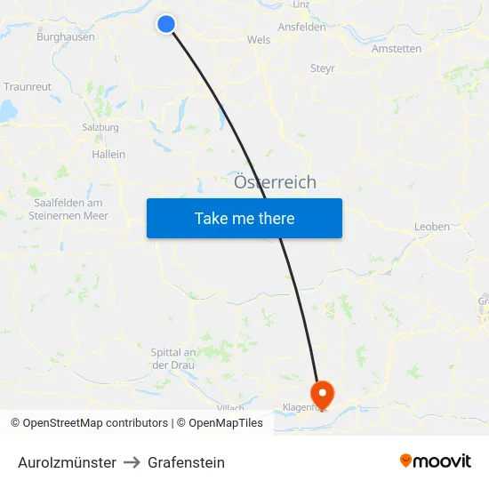 Aurolzmünster to Grafenstein map