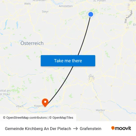 Gemeinde Kirchberg An Der Pielach to Grafenstein map