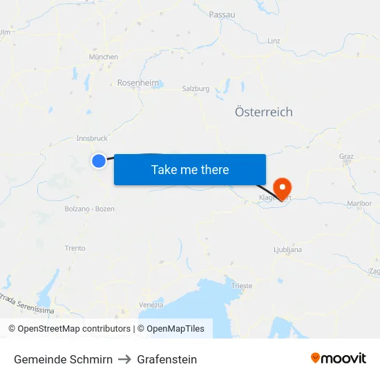 Gemeinde Schmirn to Grafenstein map