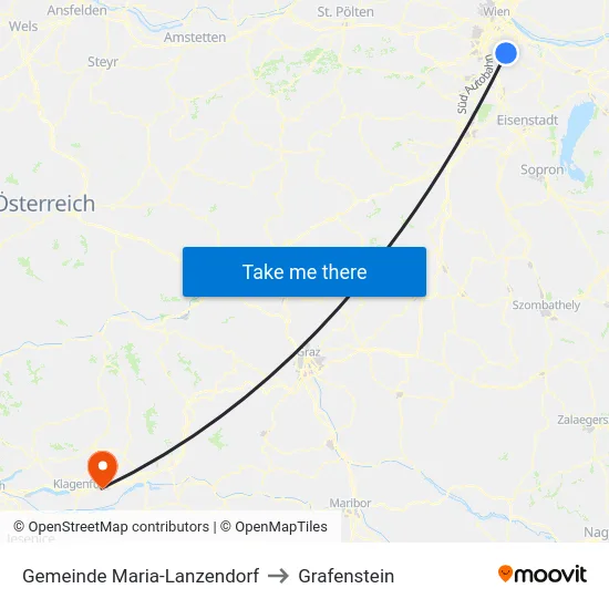 Gemeinde Maria-Lanzendorf to Grafenstein map
