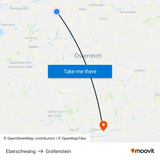 Eberschwang to Grafenstein map