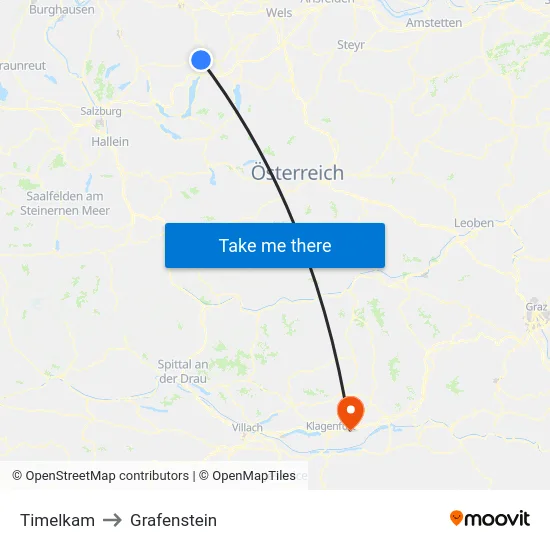 Timelkam to Grafenstein map
