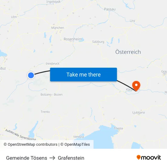 Gemeinde Tösens to Grafenstein map